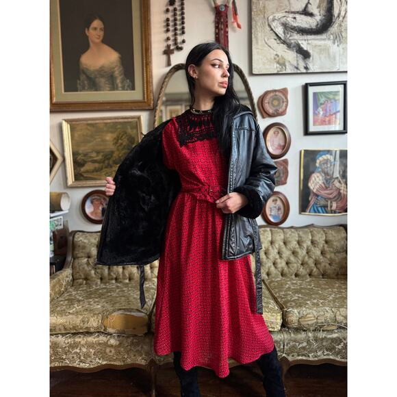 Vintage Wilsons Leather Hooded Black Jacket w Faux Fur Lining Small - Picture 7 of 12